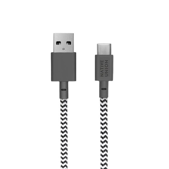 Native Union Lightning to USB-A 10 ft 3 m Braided Cable MFi-Certified Zebra NEW - Picture 7 of 7